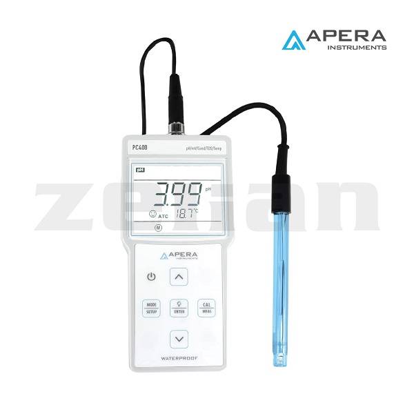 Medidor multiparamétrico de pH / conductividad porttil. Marca Apera , modelo PC400