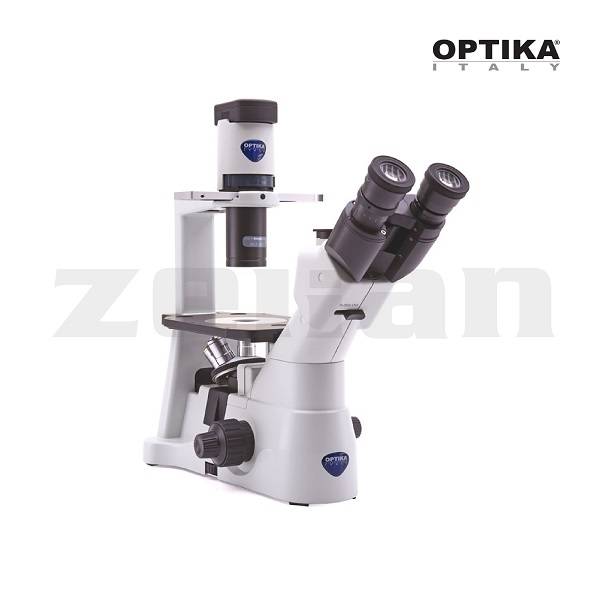 Microscopio invertido para campo claro y contraste de fase. Marca Optika, modelo IM-3