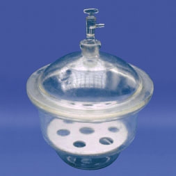 Desecador con placa de porcelana y válvula de vacío x Ø 300 mm. Marca Numak