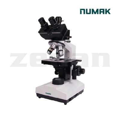 Microscopio trinocular con iluminacion LED. Marca Numak, modelo XSZ-107 BNT.