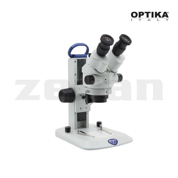 Lupa estereoscopica trinocular con iluminación EcoLED Zoom 45x con baterías recargables, modelo SLX-3, marca Optika