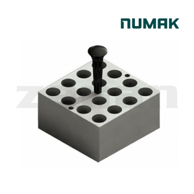 Bloque para baño seco y concentrador de nitrógeno de 16 tubos de Ø 19 mm. Marca: Numak, modelo BK-11