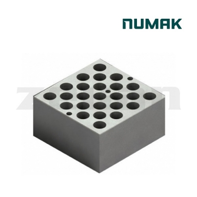 Bloque para baño seco y concentrador de nitrógeno de 25 tubos de Ø 10 mm. Marca: Numak, modelo BK-3