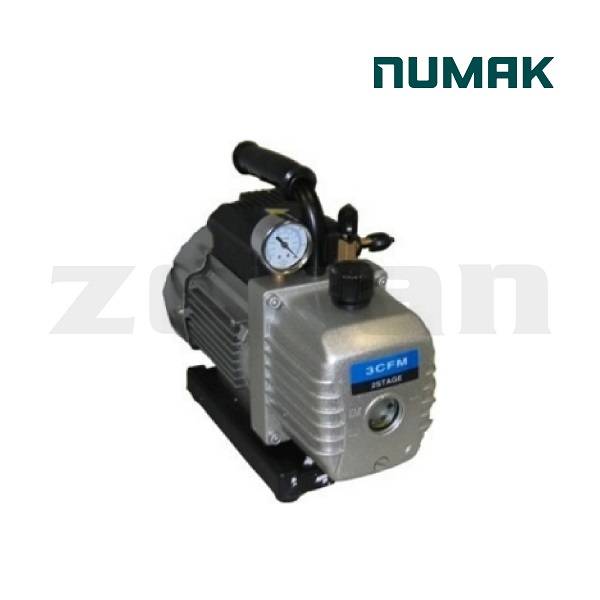 Bomba de vacío con aceite de doble etapa con vacuómetro. Marca Numak