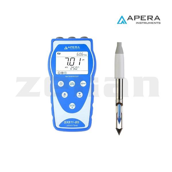 Electrodo de pH para carne  punta de lanza con cuchilla de acero inoxidable. Marca Apera, modelo LabSen 763