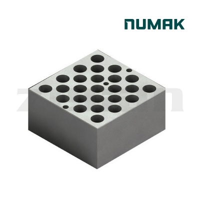 Bloque para baño seco y concentrador de nitrógeno de 25 tubos de 1.5 ml. Marca: Numak, modelo BK-17