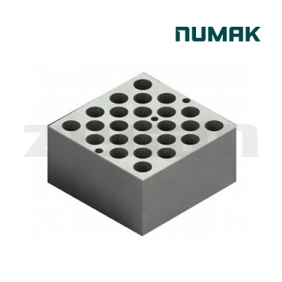 Bloque para baño seco y concentrador de nitrógeno de 25 tubos de Ø 13 mm. Marca: Numak, modelo BK-5