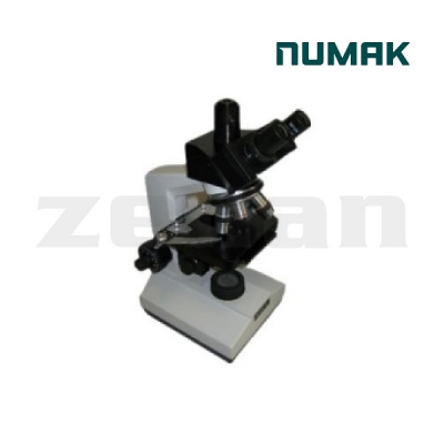 Microscopio trinocular con iluminacion LED. Marca Numak, modelo XSZ-107 BNT.