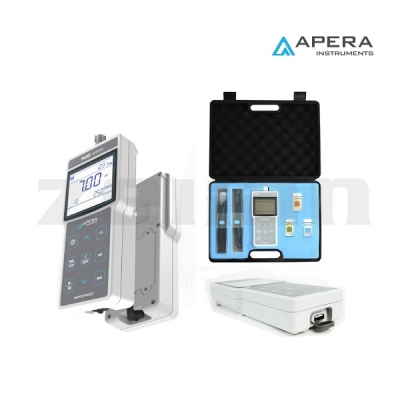 Phmetro portátil de pH/mV/Temperatura con almacenamiento GLP. Marca Apera USA, Modelo PH400S