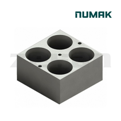 Bloque para baño seco y concentrador de nitrógeno de 4 tubos de Ø 28 mm. Marca: Numak, modelo BK-14