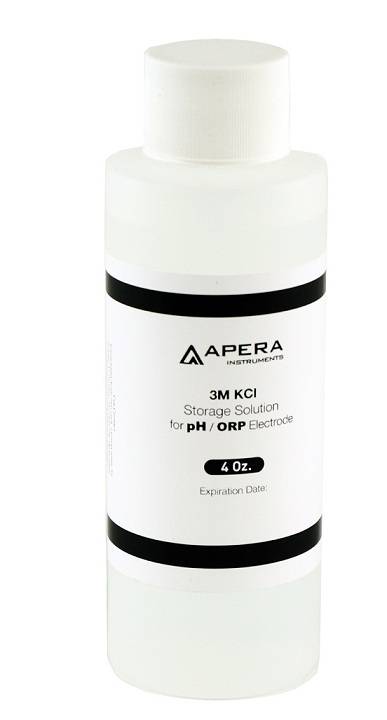 Solución de almacenamiento 3M KCL para electrodos de pH/ ORP. Botella de  4 OZ ( 118 ml) Marca Apera