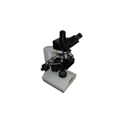 Microscopio trinocular con iluminacion LED y caja de madera. Marca Numak, modelo XSZ-107 BNT.