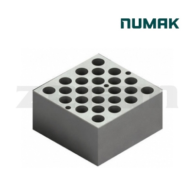 Bloque para baño seco y concentrador de nitrógeno de 25 tubos de 2 ml. Marca: Numak, modelo BK-18