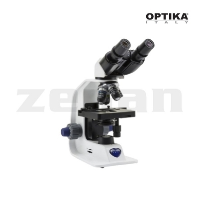 Microscopio binocular portatil con iluminación LED, óptica plana, con batería de iones litio de alta duración, modelo B-159R-PL, marca Optika