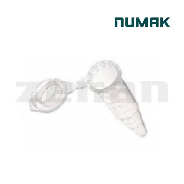 Microtubo para centrifuga tipo eppendorf de 2 ml est&eacute;ril libres de DNASA RNASA en bolsa x 500 un. Marca Numak